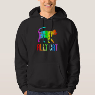 Ally Cat Rainbow Sunglasses Lgbt Gay Lesbian Pride Hoodie
