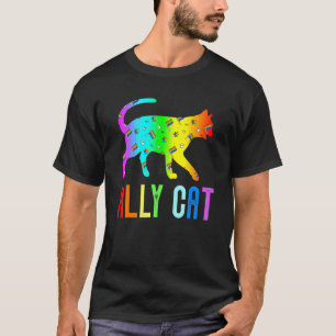 Ally Cat Rainbow Sunglasses Lgbt Gay Lesbian Pride T-Shirt