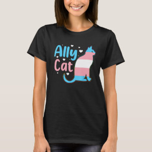 Ally Cat Transgender Pride  Cat Kitten LGBT Trans  T-Shirt