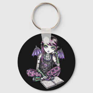 "Ally" Emo School Girl Fairy Art Keychain