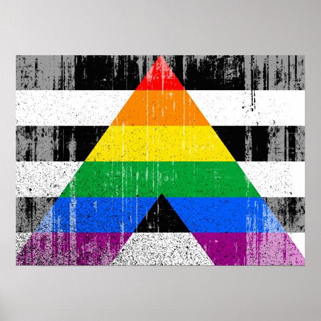 ALLY FLAG DISTRESSED -.png Poster (Front)
