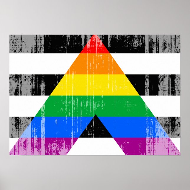 ALLY FLAG DISTRESSED -.png Poster (Front)