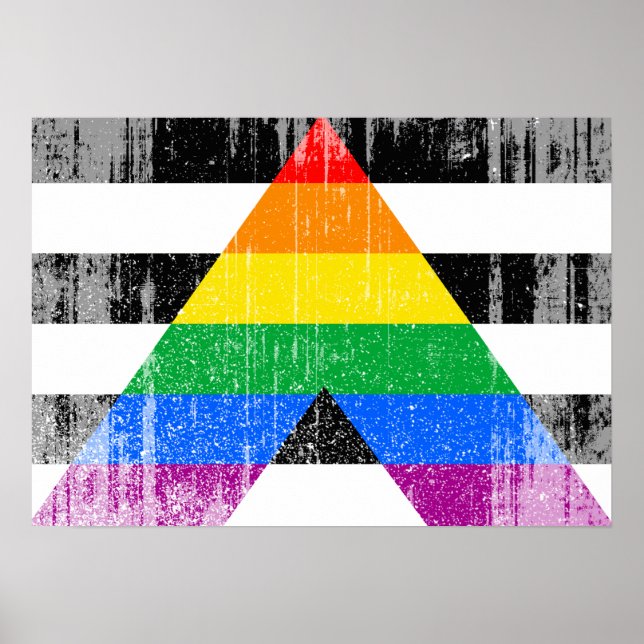 ALLY FLAG DISTRESSED -.png Poster (Front)
