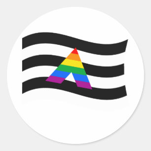 ALLY FLAG WAVING CLASSIC ROUND STICKER