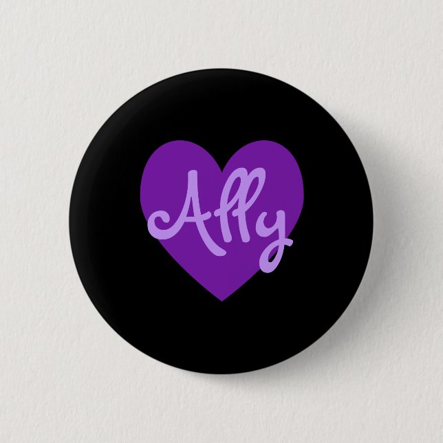 Ally in Purple 6 Cm Round Badge (Front)
