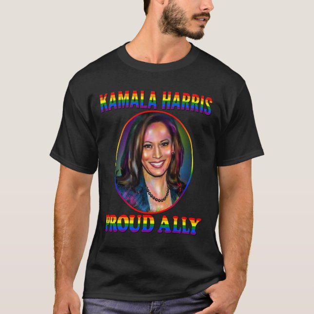 Ally Kamala Harris Our Vp Lgbt Flag Gay Pride Mont T-Shirt (Front)