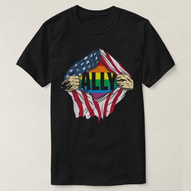 Ally LGBT Movement Gay Transgender Pride Parade T-Shirt (Design Front)