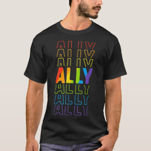 Ally LGBT Pride Rainbow Flag Parade Ally March Mom T-Shirt