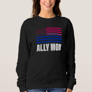 Ally Mum Bisexual Flag Lgbt Gay Pride   Sweatshirt