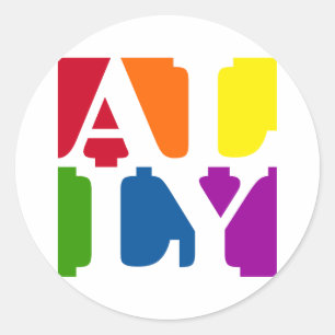Ally Pop Round White Sticker