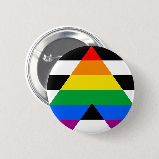 Ally Pride Flag 6 Cm Round Badge (Front & Back)
