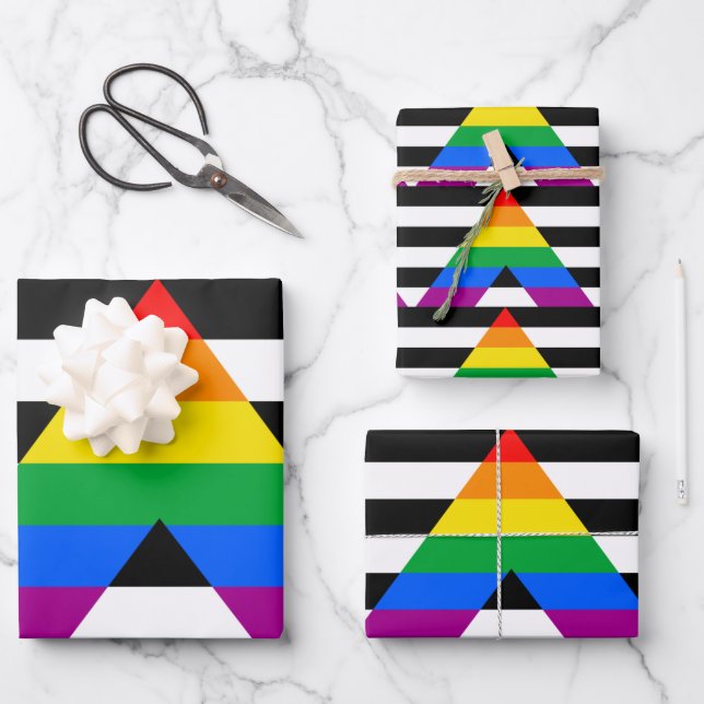 Ally Pride Flag Wrapping Paper Sheet (Front)
