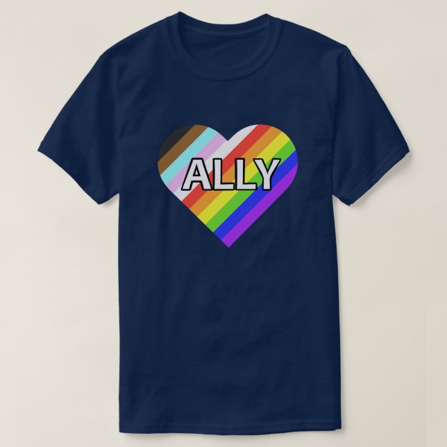 Ally Pride Heart T-Shirt (Design Front)