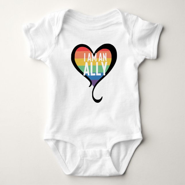 Ally Pride Rainbow Baby Bodysuit (Front)