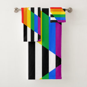 Ally Progress Pride Flag Bath Towel Set