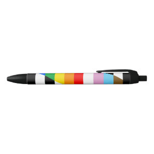Ally Progress Pride Flag Black Ink Pen