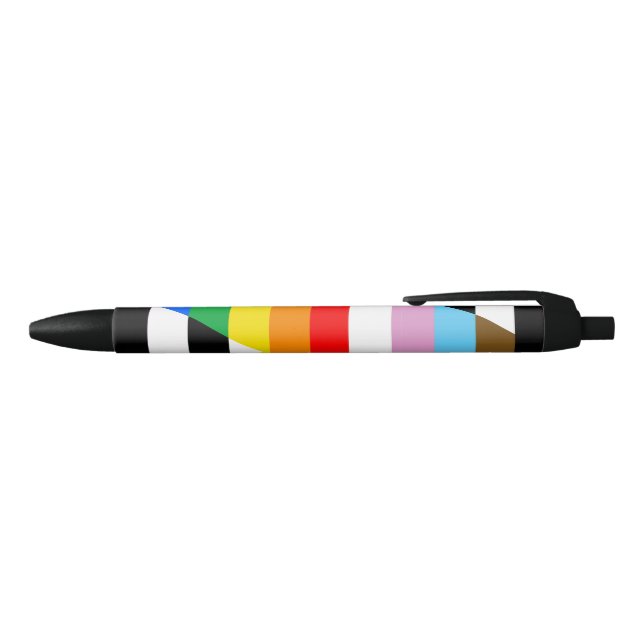 Ally Progress Pride Flag Black Ink Pen (Top)