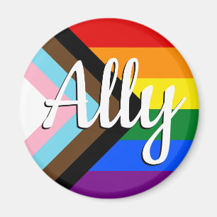 Ally Progress Pride Flag Magnet
