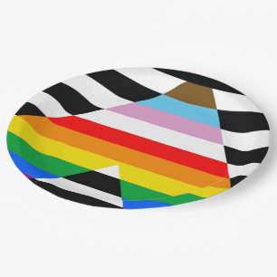 Ally Progress Pride Flag Paper Plate