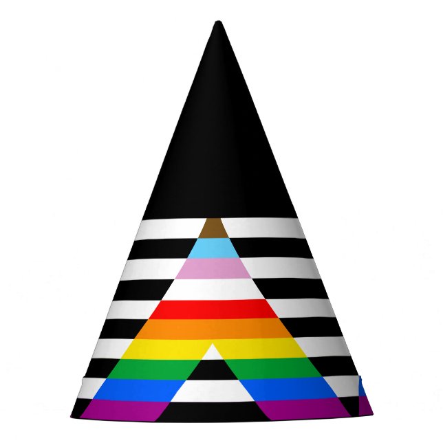 Ally Progress Pride Flag Party Hat (Front)