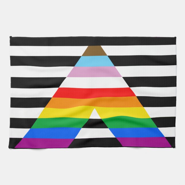 Ally Progress Pride Flag Tea Towel (Horizontal)