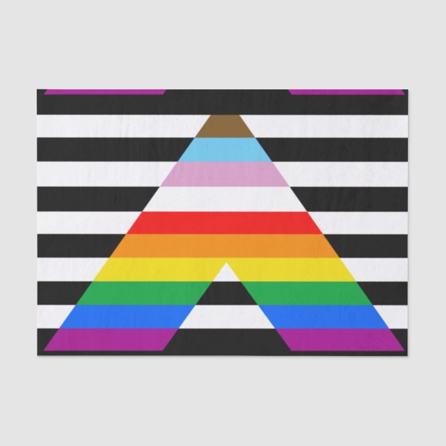 Ally Progress Pride Flag Tissue Paper (Front)