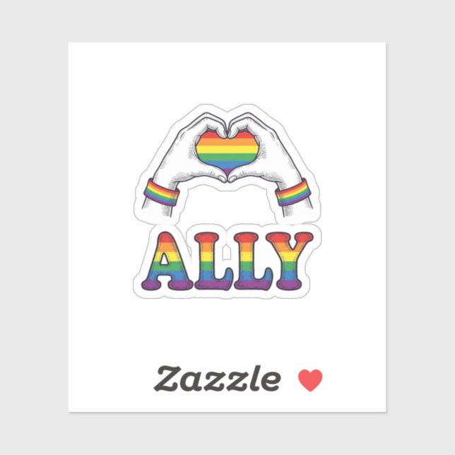 Ally Rainbow Hands Heart Vintage Pride Shirt Desig (Sheet)
