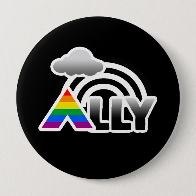 ALLY RAINBOW -.png 10 Cm Round Badge (Front)