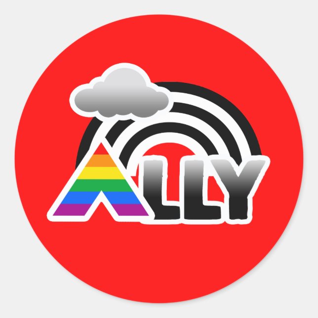 ALLY RAINBOW -.png Classic Round Sticker (Front)