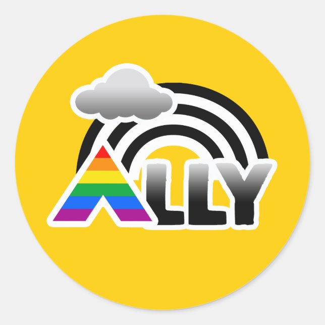 ALLY RAINBOW -.png Classic Round Sticker (Front)