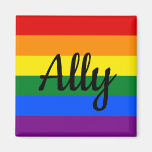 Ally   Rainbow Pride Flag Magnet