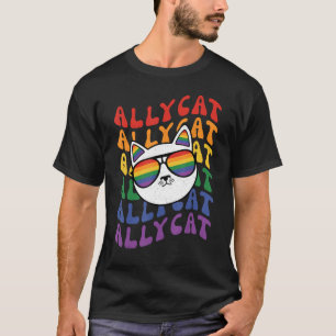 AllyCat Ally Cat Gay Pride Rainbow Sunglasses LGB T-Shirt