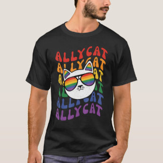 AllyCat  Ally Cat Gay Pride Rainbow Sunglasses LGB T-Shirt