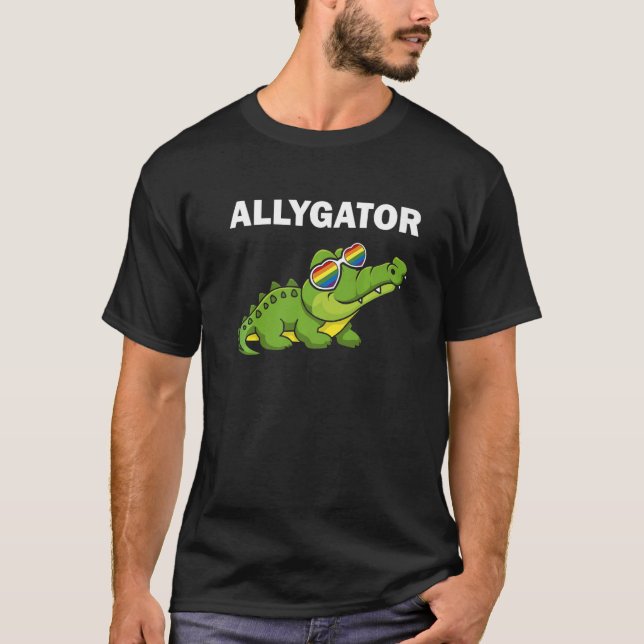 Allygator Straight Ally Alligator LGBTQ+ Gay Suppo T-Shirt (Front)