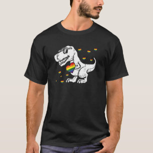 Allysaurus Dinosaur In Rainbow Flag For Ally Lgbt  T-Shirt