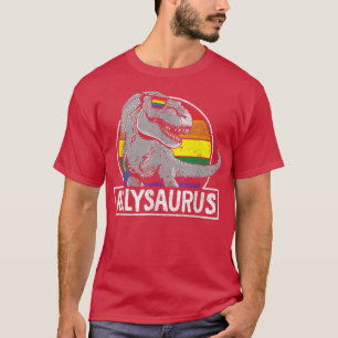 Allysaurus Gay Pride Rainbow Flag LGBT Community L T-Shirt