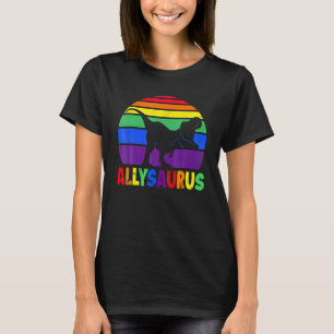 Allysaurus LGBT Shirt Dinosaur Rainbow Flag Ally L