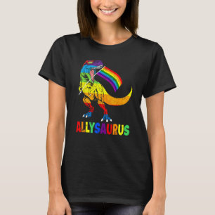 Allysaurus LGBT Shirt Dinosaur Rainbow Flag Ally L