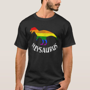 Allysaurus LGBTQ Pride Rainbow Flag Dinosaur for P T-Shirt