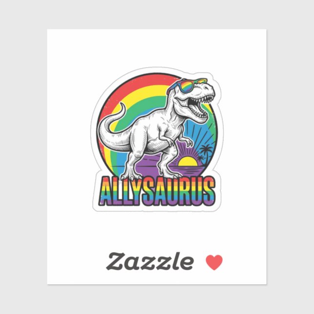 Allysaurus Rainbow Dinosaur Vintage T-Shirt Design (Sheet)