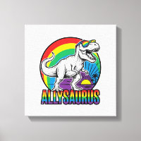 Allysaurus Rainbow Dinosaur Vintage T-Shirt Design