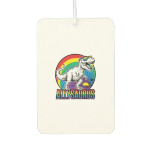 Allysaurus Rainbow Dinosaur Vintage T-Shirt Design Car Air Freshener