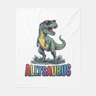 Allysaurus Vintage Dinosaur Sunglasses Shirt Desig Fleece Blanket