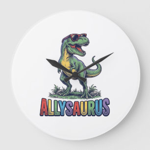 Allysaurus Vintage Dinosaur Sunglasses Shirt Desig Large Clock