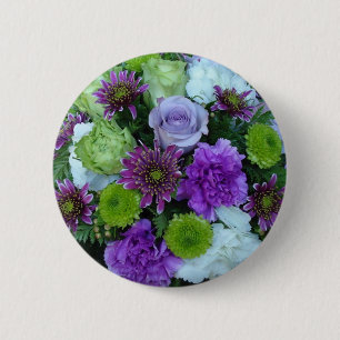 Alma Blooms Purple Bouquet 6 Cm Round Badge
