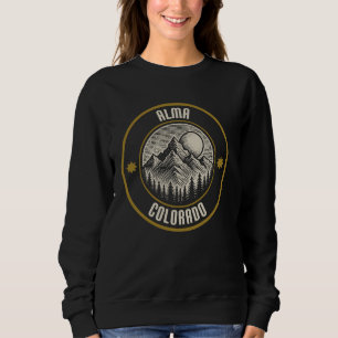 Alma Colorado USA Retro Sunset Mountain Design Sweatshirt