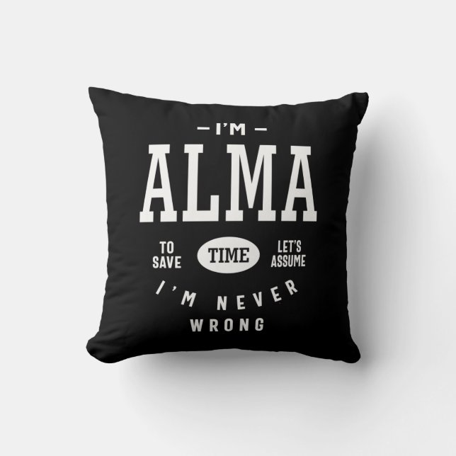 Alma Personalised Name Birthday Cushion (Front)