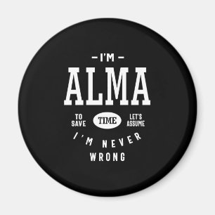 Alma Personalised Name Birthday Magnet
