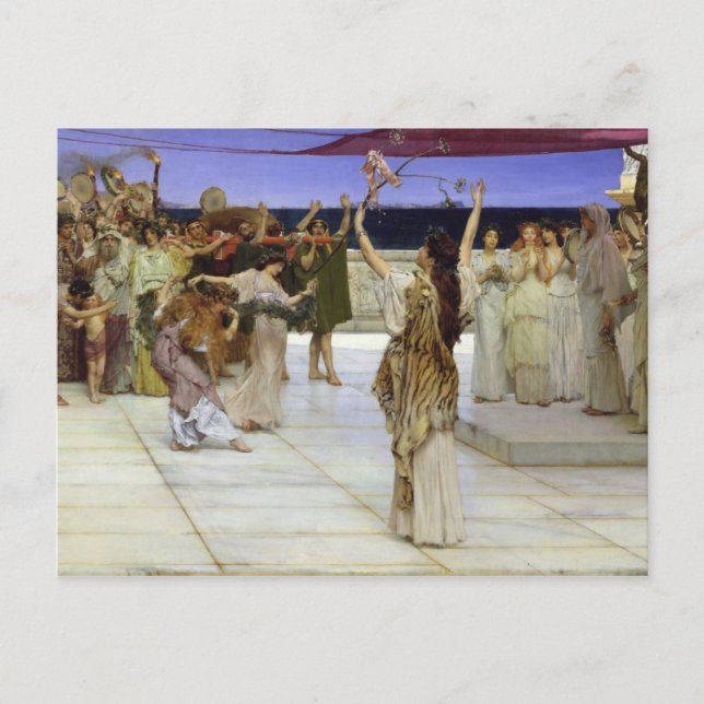 Alma-Tadema | A Dedication to Bacchus Postcard (Front)