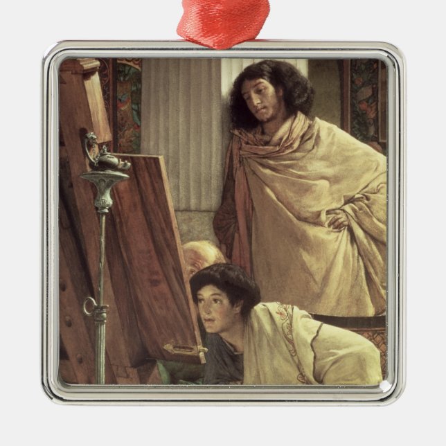 Alma-Tadema | A Visit to the Studio, 1873 Metal Tree Decoration (Front)